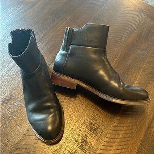 Franco Sarto Black Leather Ankle Boots